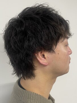 バーバーショップテト(barber shop tete) ショートウルフ×波巻きスパイラル