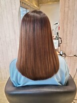 ヘアサロン フラット(hair salon flat) 明るめブラウンツヤ髪髪質改善ハリウッドTRミルクティーベージュ