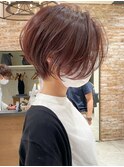 くびれショート/マロンブラウン/大人ショートボブ／山口