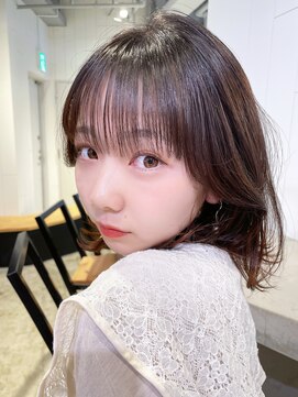 アルバム 池袋(ALBUM) サイドバング_斜めバンググレージュカラー_49476