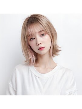 トゥーリ 薬院店(tuuli) 大人女性◆艶レイヤー前髪ピンクベージュ 髪質改善 縮毛矯正