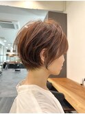 大人ラフウェーブ20代30代40代ボブブラウンスウィングショート
