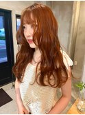 波巻き仕上げのオレンジベージュ