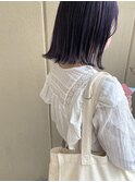 ぱつっとボブ×紫カラー【TELA HAIR 公津の杜店】