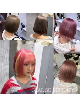 グラッジ 池袋(GLADGE) ボブ、ミニボブ、切りっぱなしボブ、ブリーチカラー