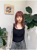 顔周りレイヤー　ダブルカラー　バイオレット　ピンク　ブリーチ