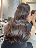ブレンド 渋谷(BLend)&nbsp;ハイライトカラーくびれヘアアプリコットオレンジ