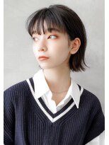 ギークス(GEEKS)&nbsp;【GEEKS渋谷】くびれボブ/黒髪/前髪あり/就活ヘア/耳かけボブ/艶