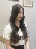 韓国レイヤー韓国ヘア顔まわりカットオリーブベージュ小顔カット