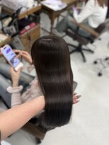 ハピネス 梅田茶屋町店(HAPPINESS)&nbsp;レイヤーカット/ブラウン/ブリーチなし/髪質改善/顔まわり