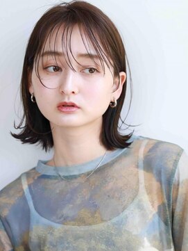 ムウ 難波(MOU) ボブミルクティーブロンドダークブルーワンホンレイヤー30代40代