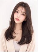 ☆ グレージュ/韓国風レイヤーカット/髪質改善/シースルーバング
