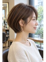 フレイムス ヘアアンドリラックス 大宮東口店(Frames)&nbsp;20代30代40代絶壁解消ひし形小顔前下がりショートボブ【大宮】