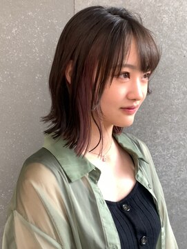 ロンド 表参道店(Lond) インナーカラー　ラベンダー　切りっぱなしボブ