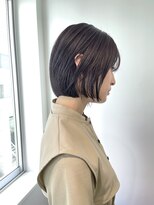 ネイヴィル オモテサンドウ(navile omotesando)&nbsp;きりっぱなしミニボブダークブラウン顔まわりレイヤー