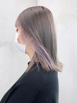 アルバム 銀座(ALBUM GINZA) インナーラベンダー_アースカラーくびれヘアツートン_ba375921