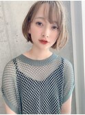 【Say.福岡】 大人ショートヘア×ぱっつん前髪×ベージュカラー
