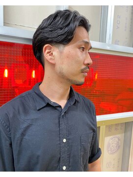 メリケンバーバーショップ トーキョー(MERICAN BARBERSHOP TYO) メンズウェーブビジネスマンアッシュカラー簡単スタイリング118