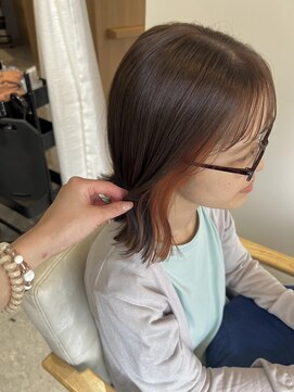 パラゴ(PARAGO.) 《緑橋/城東区/女性サロン》インナーカラー×オレンジ