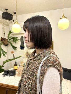 シエン 恵比寿(CIEN) 姫カットで個性的な切りっぱなしボブに♪/タッセルボブ