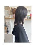 切りっぱなしミディアム☆オリーブグレージュ
