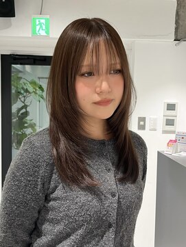 ヨーク(YOKE) レイヤーカット韓国ヘアブリーチなしココアグレージュ艶髪