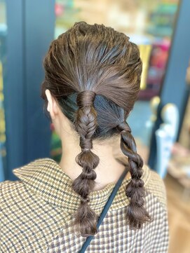 結婚式お呼ばれセット/ヘアセット/編みおろし/恵比寿/渋谷