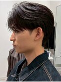 メンズセンターパートウルフセンターパートニュアンスパーマ襟足