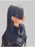 姫カット×インナーカラー【ネイビー/ブルー/個性的/Ami】