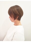 大人ショート/顔周り縮毛矯正/クビレショート