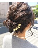 お呼ばれシニヨンアレンジ