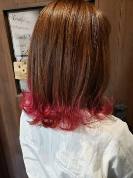 ヘア ケア ディエイチケー(HAIR CARE DHK) 裾カラーミディアムボブ