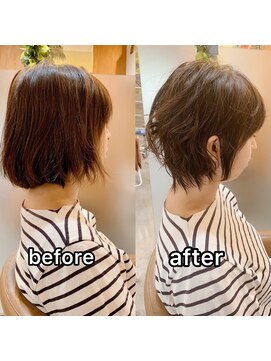 ジュエヘアー(jouet hair) 襟足長めの浮遊感のあるショートボブ