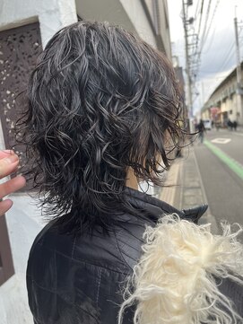 グルグル 下総中山店(GULGUL) セミディ カール シアーカラー ウルフ×パーマ　黒髪 下総中山