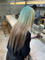 ヲタク(wotaku.)&nbsp;ルーツカラーデザインカラー裾カラーグリーンカラーブリーチ