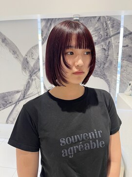 リルーム 伊勢崎店(Re:room) 顔まわりレイヤー ボブ/秋色/透明感カラー