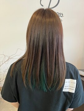 レポヘアー(Repos hair) 20代30代40代大人インナーカラーロング大人かわいいグリーン