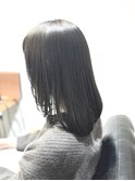 黒髪/ボブルフ/ネビージュ/小顔/ワンレン/髪質改善/前髪