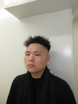 メンズカットアップバングツイストパーマスパイキーショート