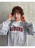 姫カットレイヤーラフウェーブパーマブルーアッシュグレージュ