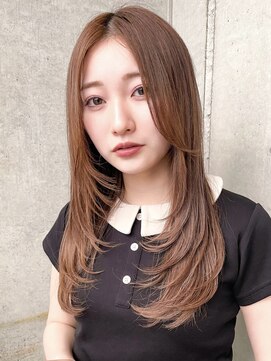 ロンドホットリップ 立川(Lond hot lip) マロンベージュ+韓国風巻き+姫カットレイヤー韓国/立川