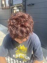 ラヴェルアンティーク(la belle Antique)&nbsp;レッドカラーにパーマスタイル