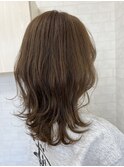 【iikanji hair】ミディアムウルフレイヤー×スモーキーベージュ