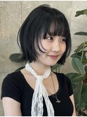 栄外ハネナチュラル大人可愛い韓国ボブ　顔まわりレイヤー