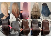 ダメージを抑えた高クオリティのハイトーン＆美髪矯正が好評◎