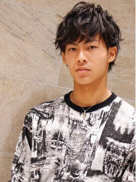 エムスラッシュ ストリートマーケット スマートサロン センター北(M.SLASH) 【M.SLASH】ニュアンスパーマの黒髪ショートa