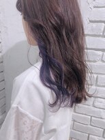 アジールヘア 池袋東口店(agir hair) 透明感ペールパープルインナーカラーくびれヘア【池袋】