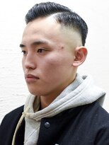 メリケンバーバーショップ コウベ(MERICAN BARBERSHOP KOBE)&nbsp;七三オールバックツイストパーマかき上げヘアコンマヘア7