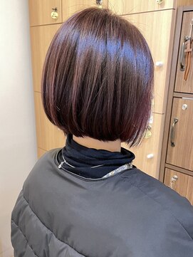 モリオ フロム ロンドン 成増店 【morio成増/米村】ピンクカラー丸みボブ