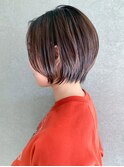 ショートボブ_アースカラーくびれヘアツートンカラー_ba378792